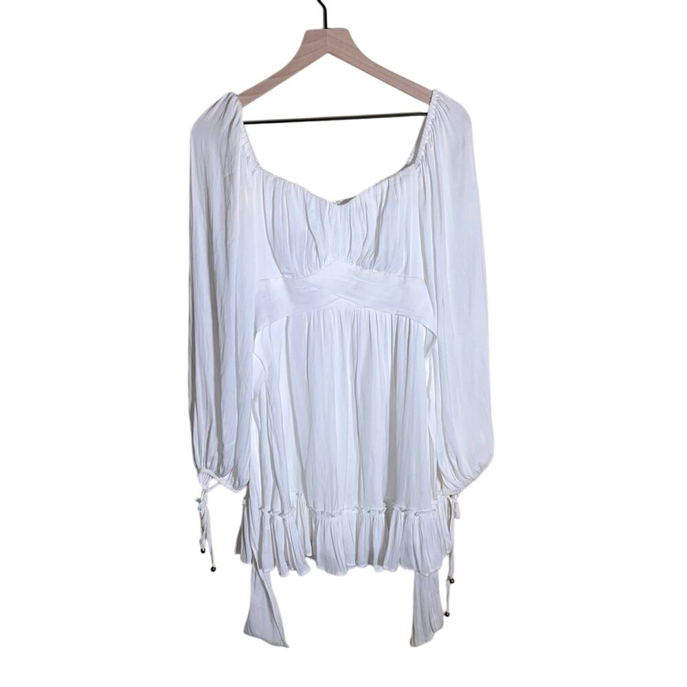 SELFIE LESLIE bridal flowy boho mini dress S